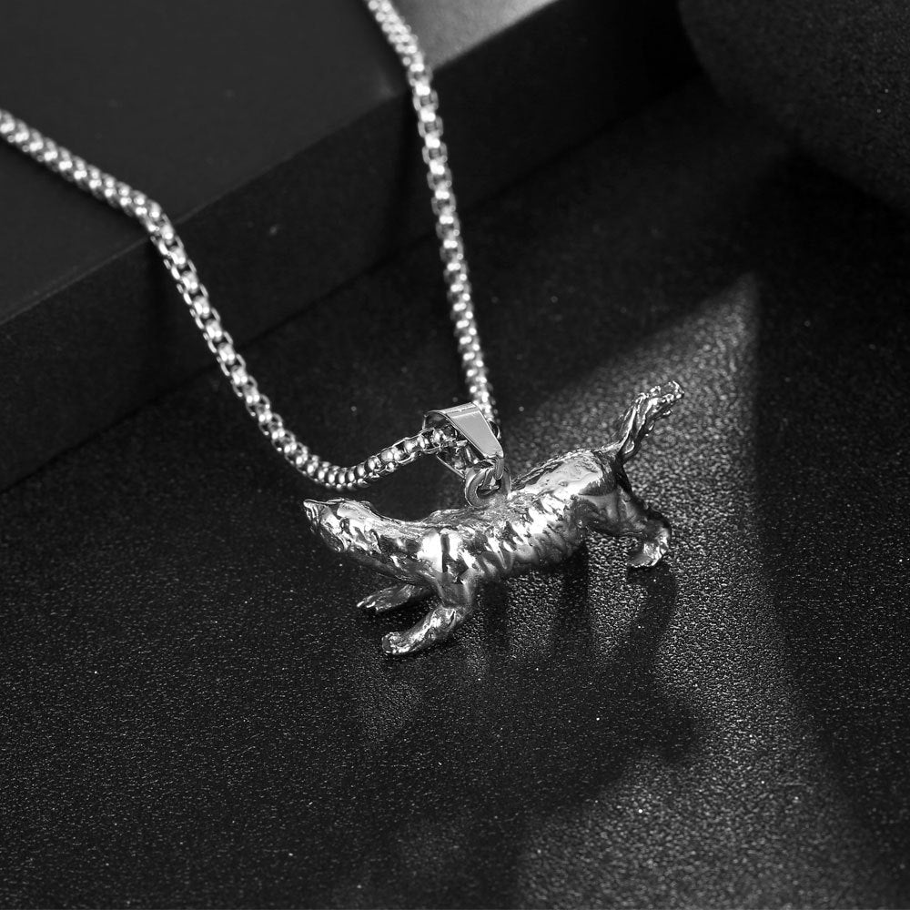 Vintage-Inspired Titanium Steel Animal Pendant Necklace for Men