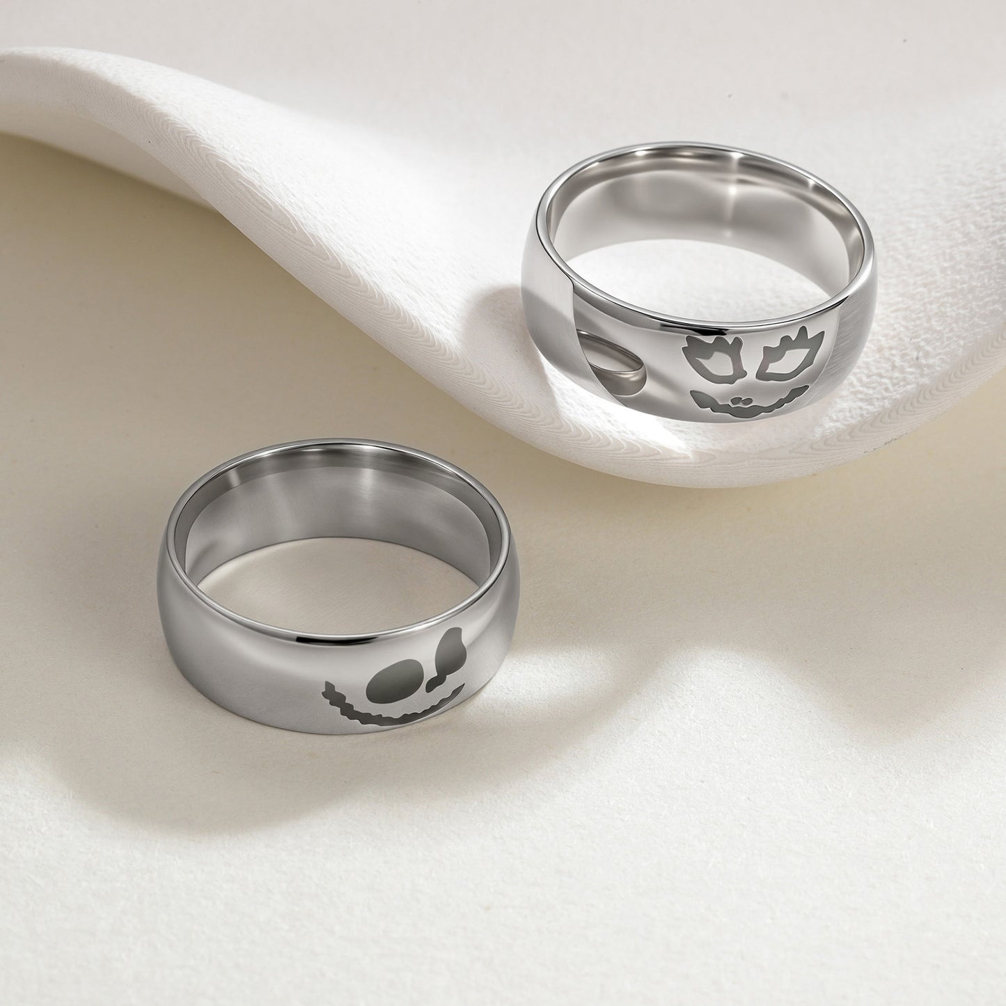 Planderful Skull Couple Ring Stainless Steel Him And Her