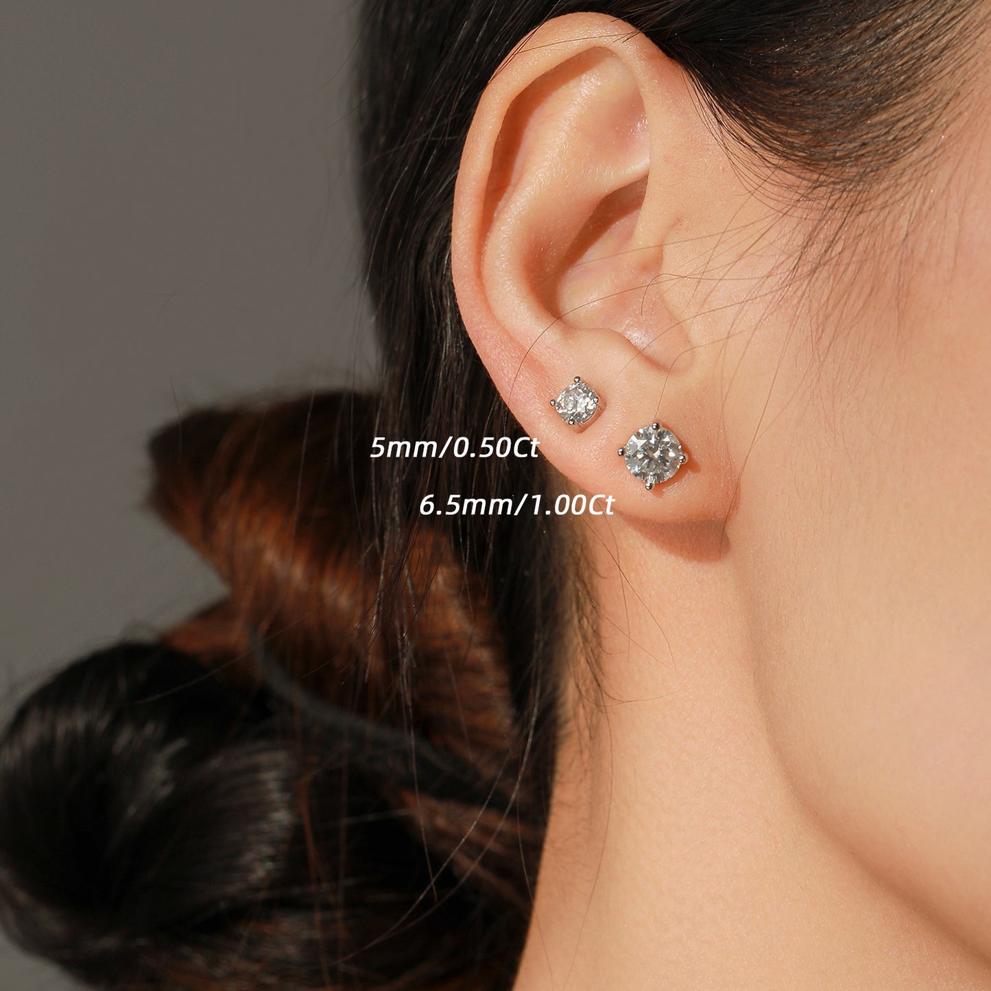 1 Carat Moissanite Sterling Silver French Elegant Wedding Earrings