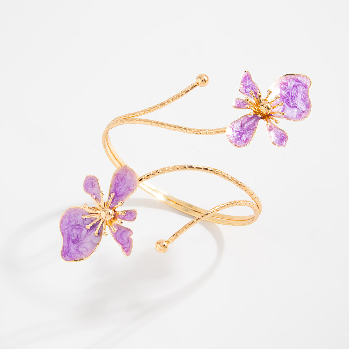 Planderful Vienna Verve Dripping Flower Open Arm Bracelet Adjustable Exotic Petal Winding Jewelry For Women