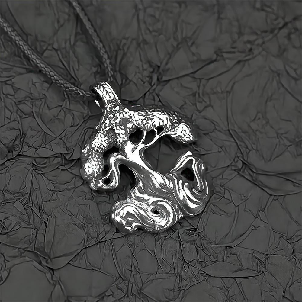 European And American Jewelry Wholesale Titanium Steel Men's Pendant Necklace Retro Tree Of Life Pendant For Men