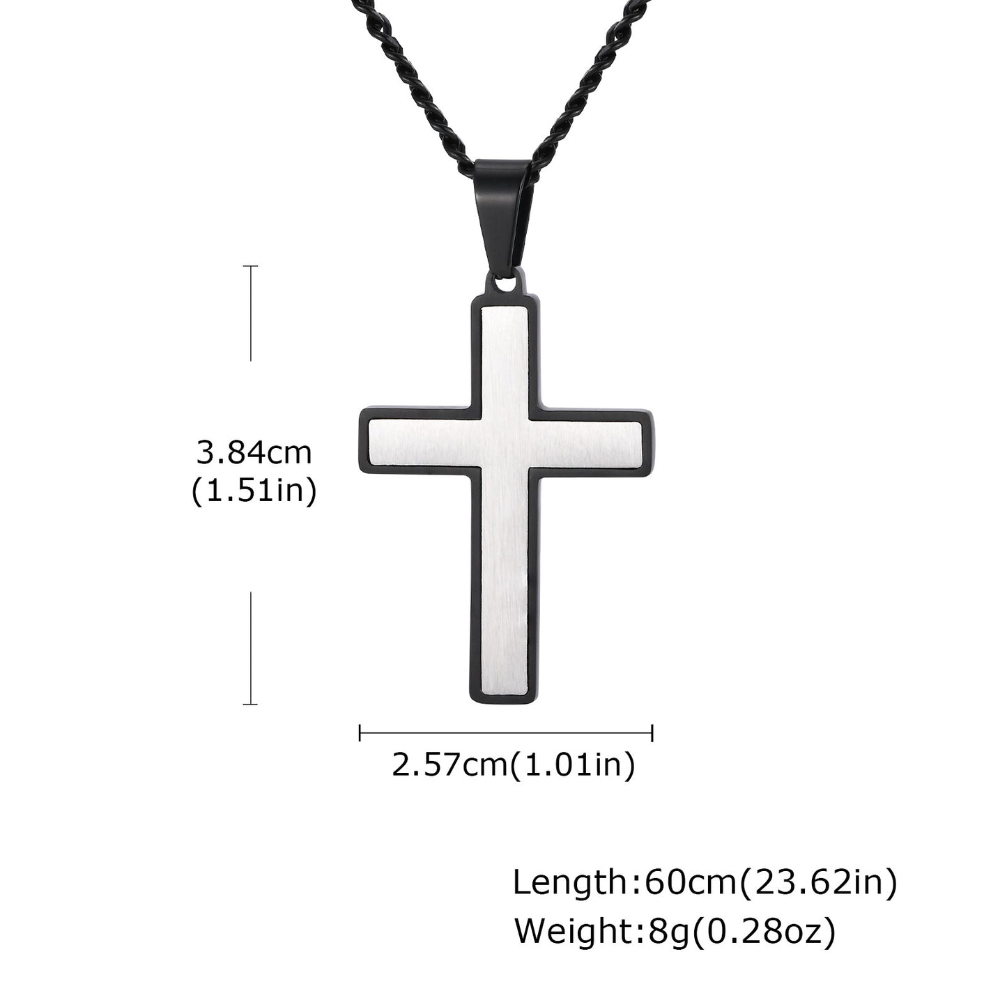 Planderful Stainless Minimalist TwoTone Cross Pendant Men