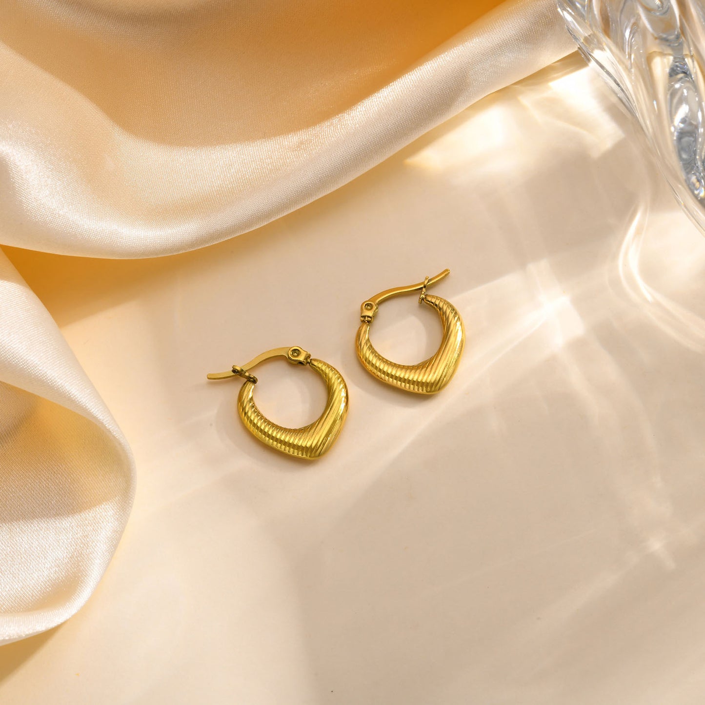 Fashion Personalized Women's Stainless Steel 18K Gold Earrings