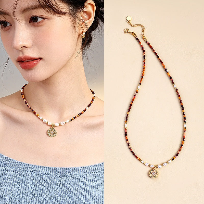 Pearl Eye Faceted Necklace