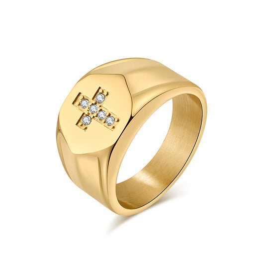 Steel Ring – Vintage Cross