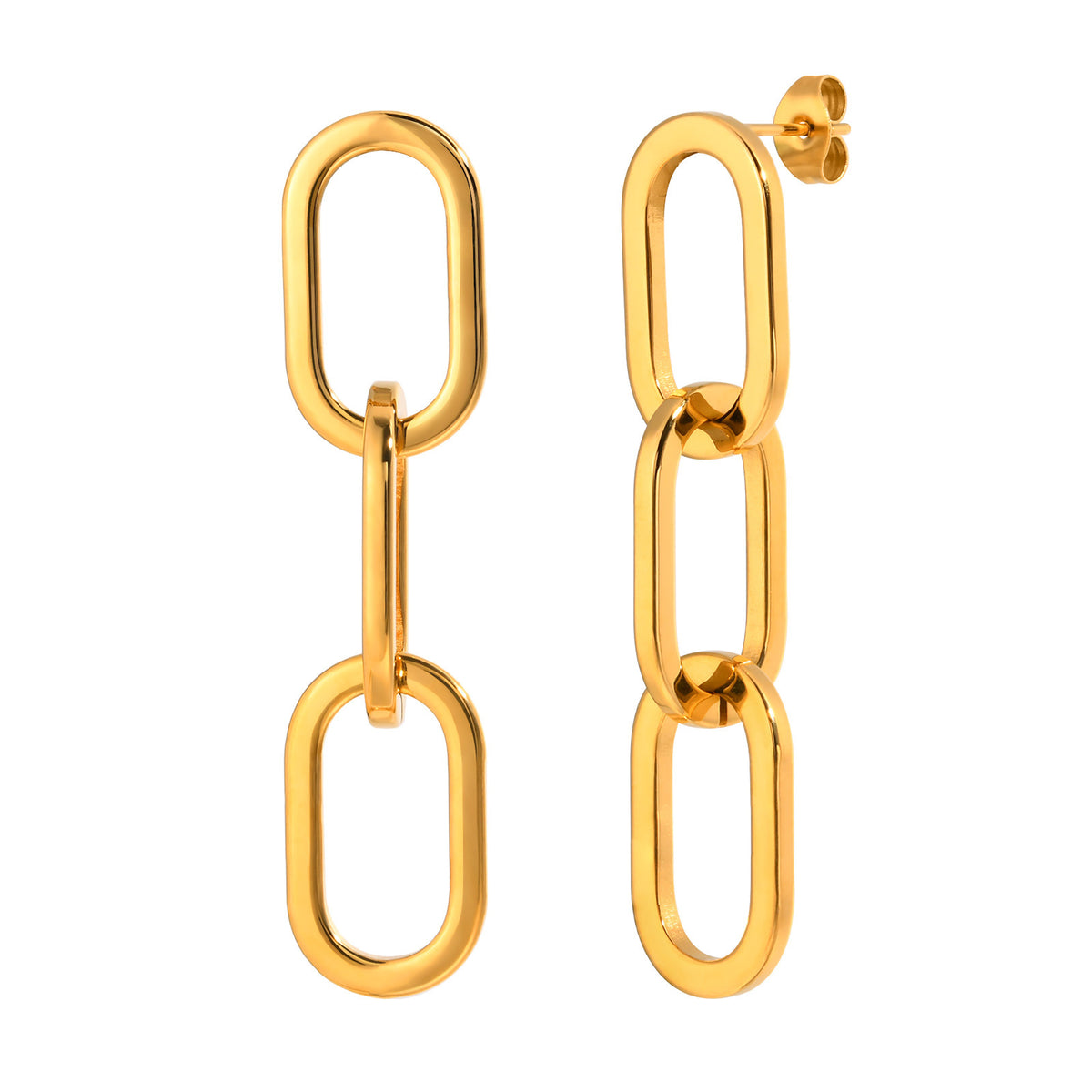 Stainless Steel Gold-Plated Earrings