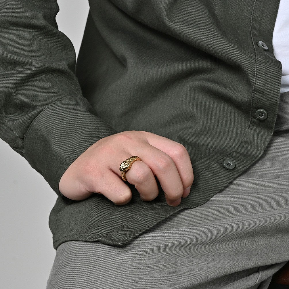 Gluttonous Snake Titanium Steel Hipster Ring for Men