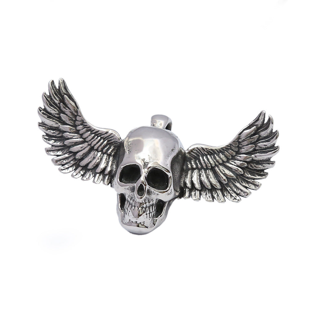 AliExpress Titanium Steel Jewelry Men's Skull Wings Pendant