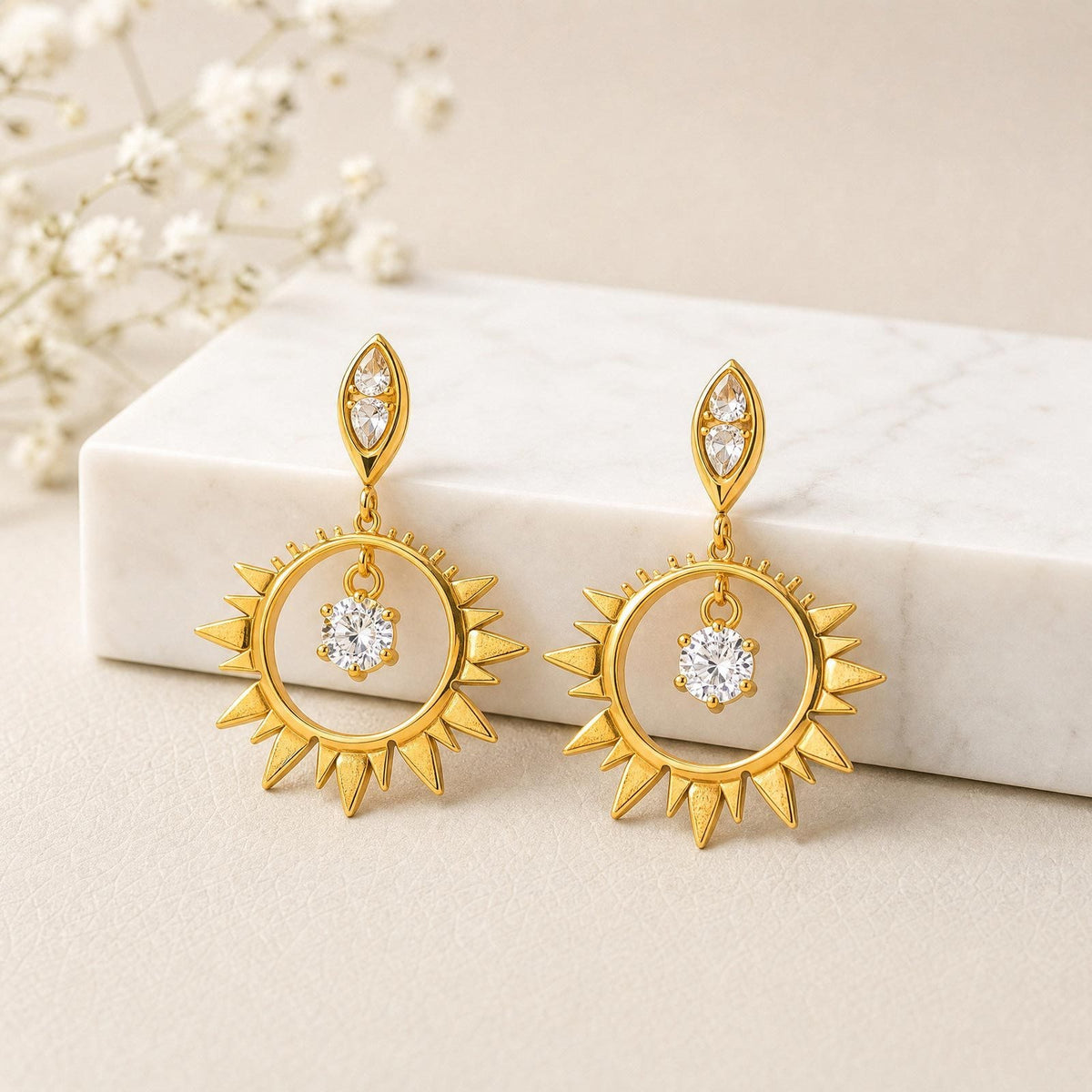 Stainless Steel Zircon Earrings