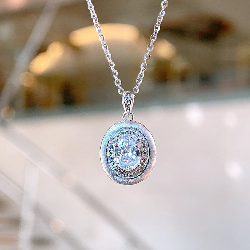 Vintage Medieval 925 Sterling Silver Matte Inlaid Necklace