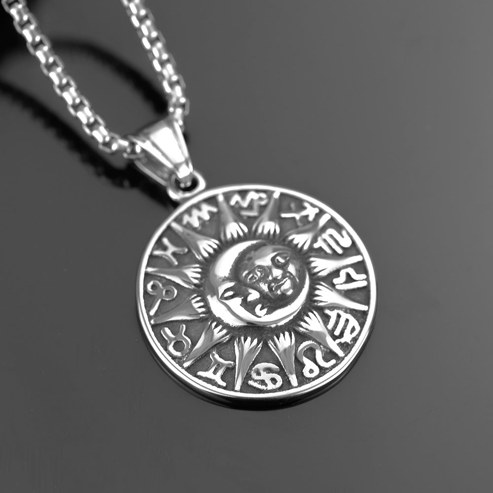 Vintage Stainless Steel Men's Pendant Necklace