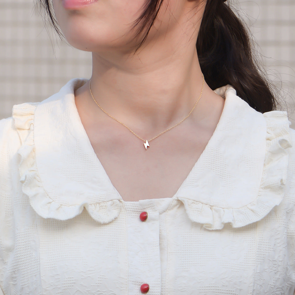 S925 Sterling Silver Mini Lightning Pendant Necklace