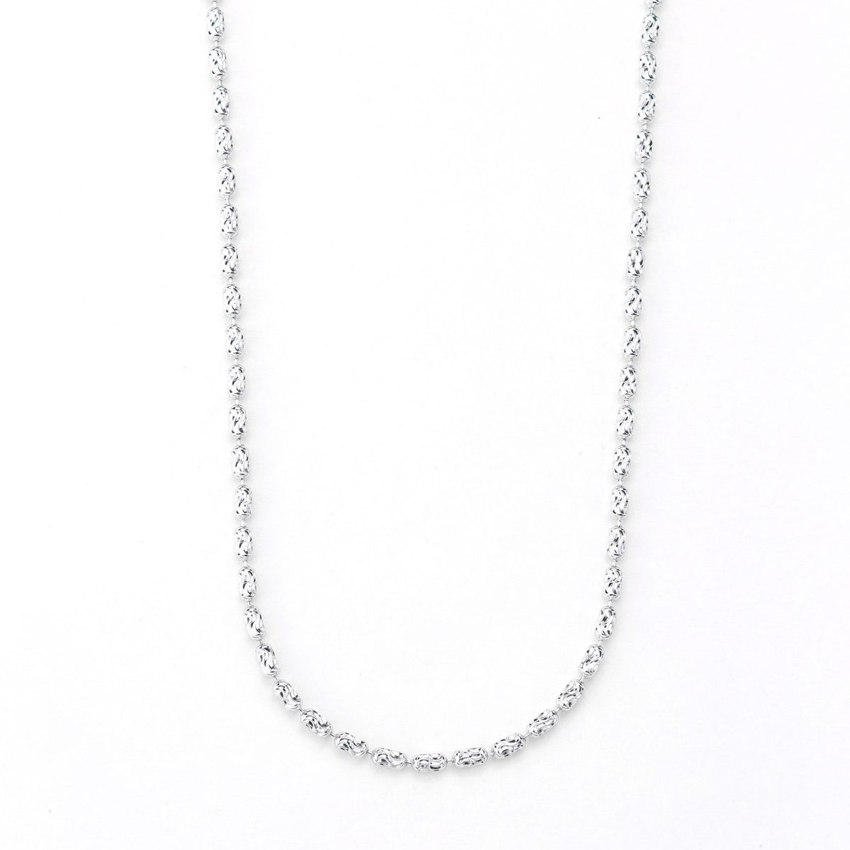 S925 Sterling Silver Laser Bead Necklace