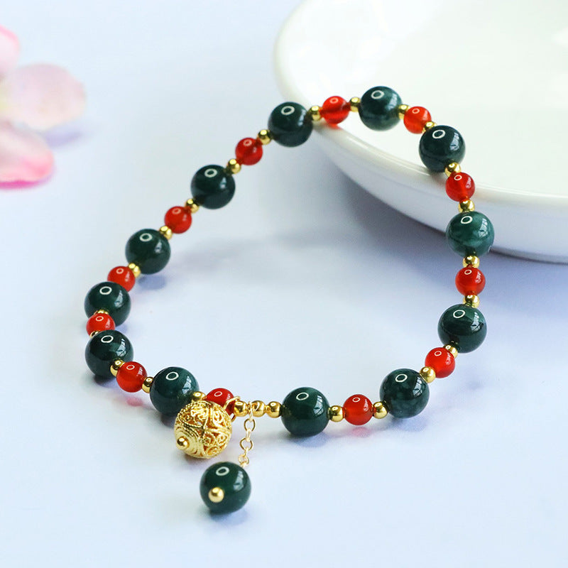 Blue Water Jadeite Ocean-Inspired Beaded Bracelet