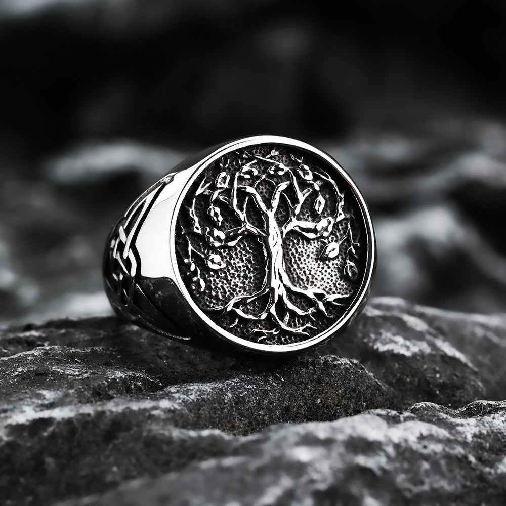 Planderful Personalized Viking Tree Of Life Ring For Men Retro Stainless Steel Jewelry