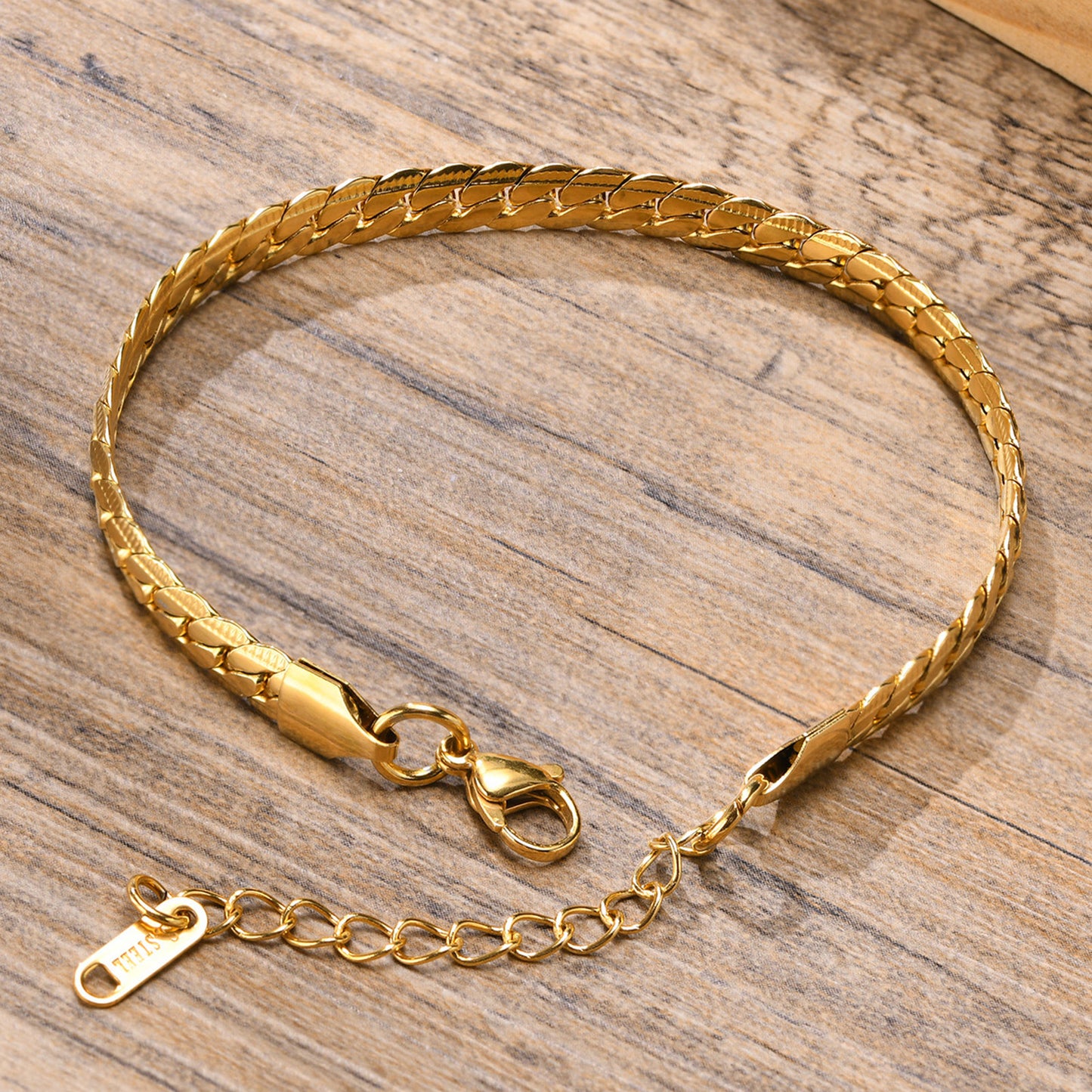 Stainless Steel NK Chain Bracelet Gold Men's 6mm Jewelry