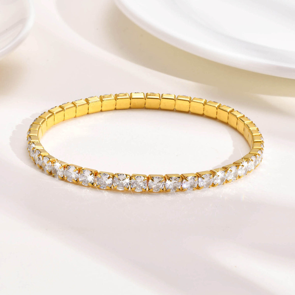 Zircon Adjustable Stainless Steel Bracelet Unisex