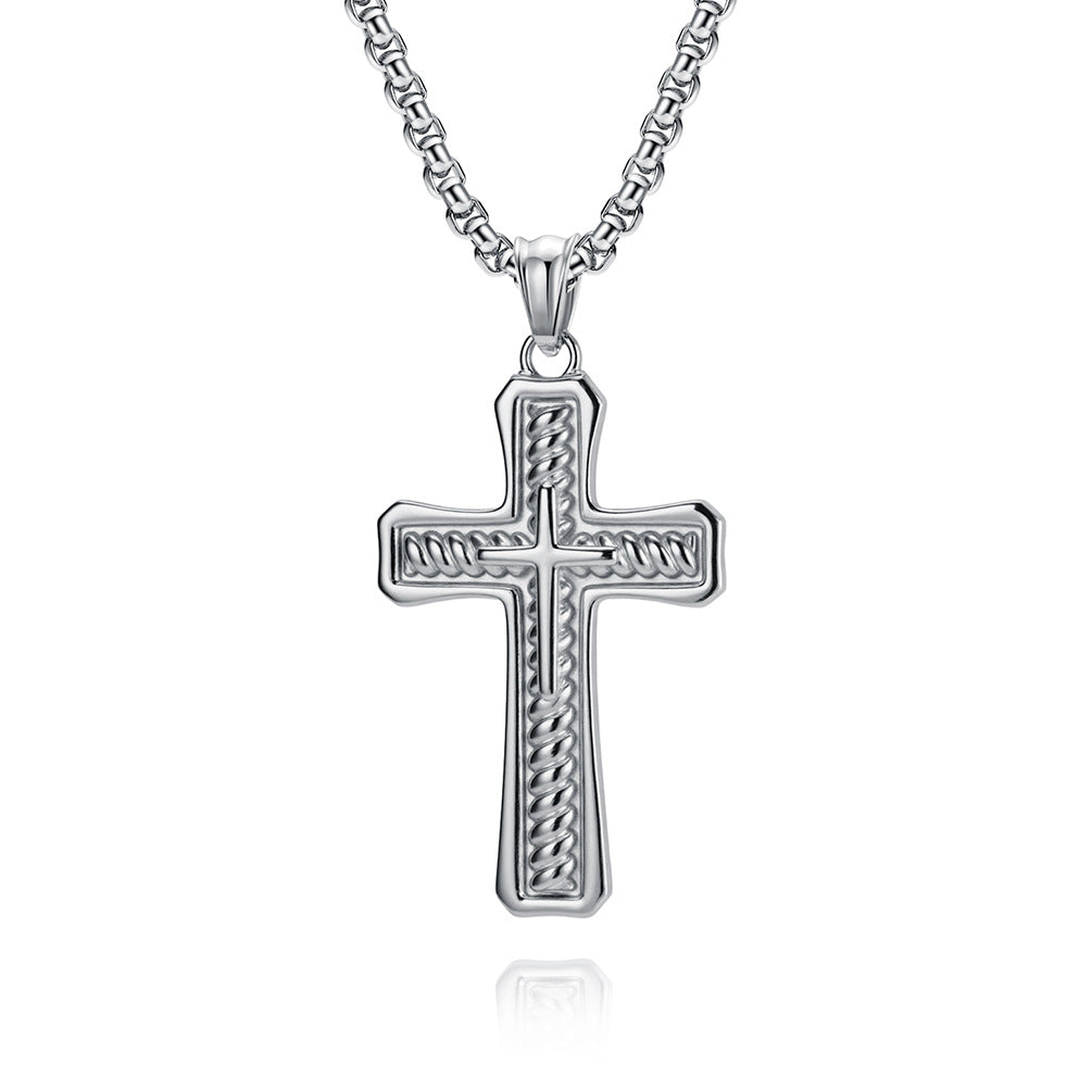 Stainless Steel Cross Vintage Punk Necklace