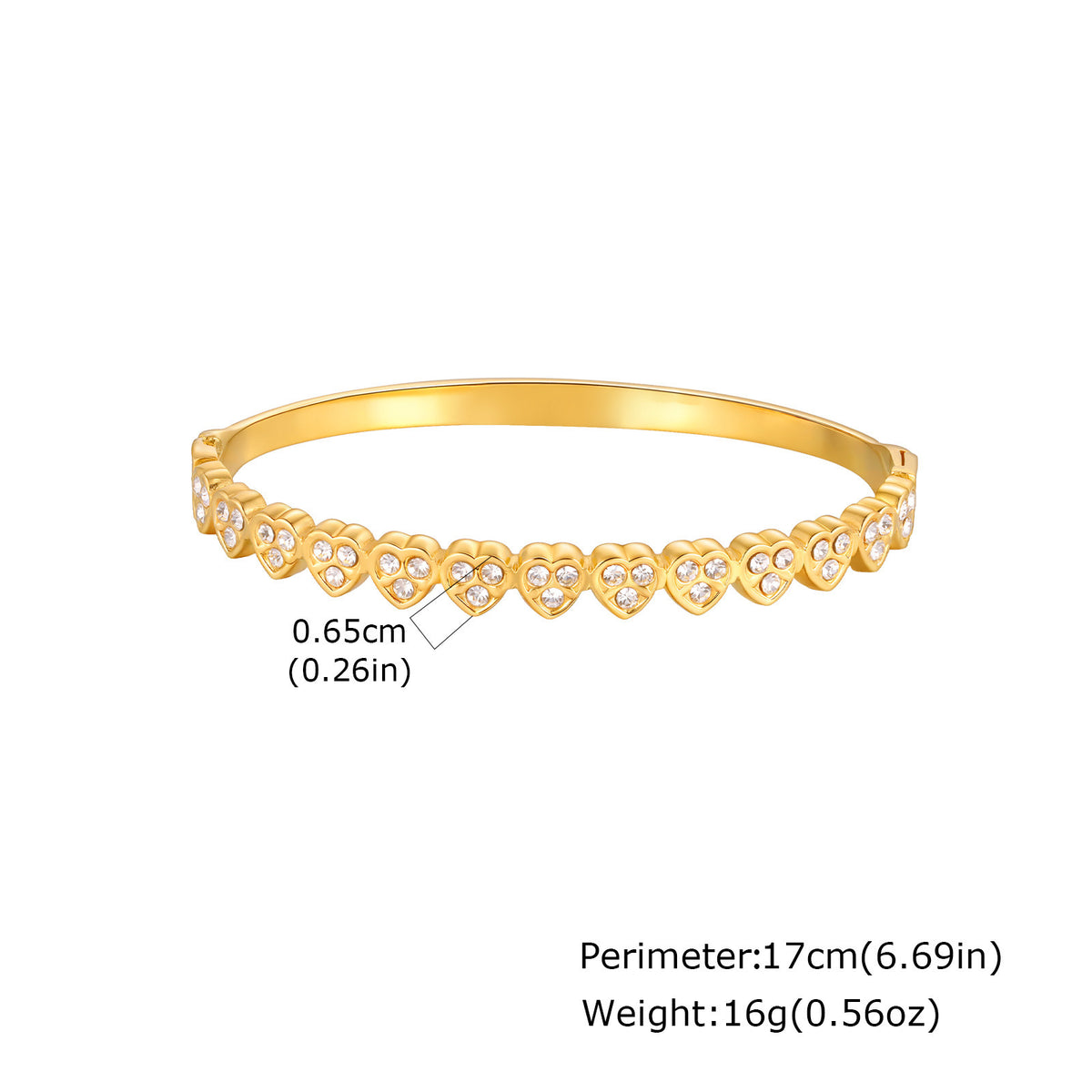 Heart Zircon Stainless Steel Bracelet Unisex