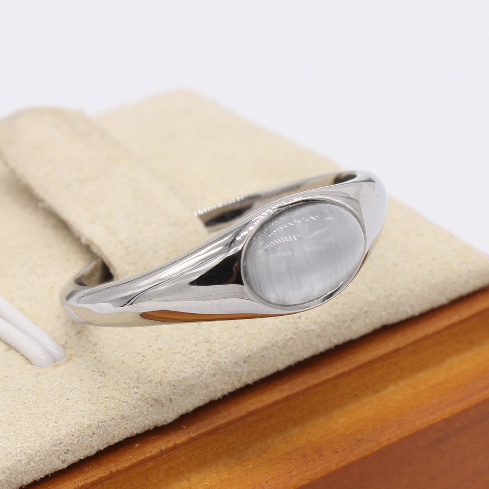 Cat Eye Ring Planderful Unisex Retro Jewelry Chic Minimalist Statement Stone For Women And Men