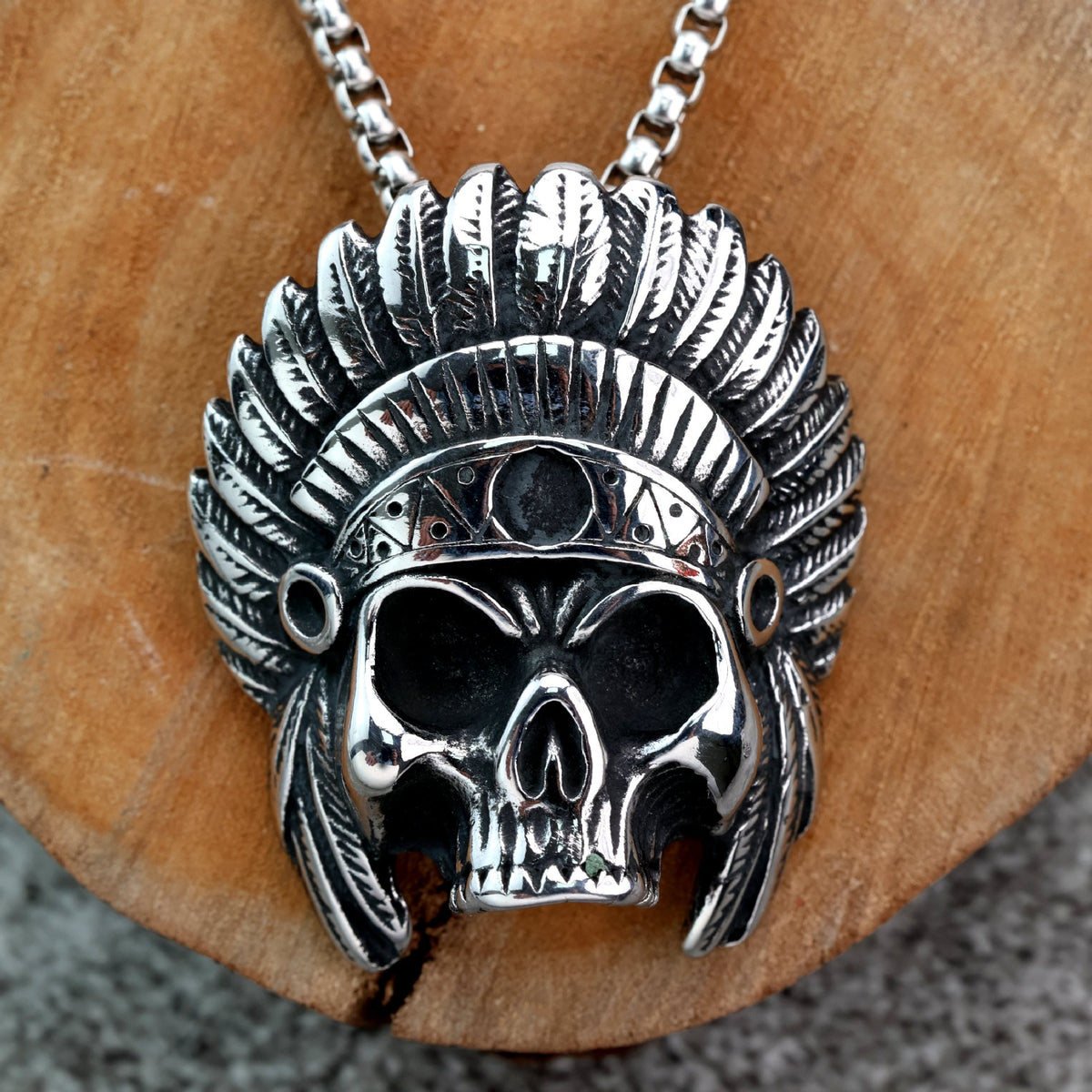 Punk Feather Stainless Steel Men's Pendant Necklace
