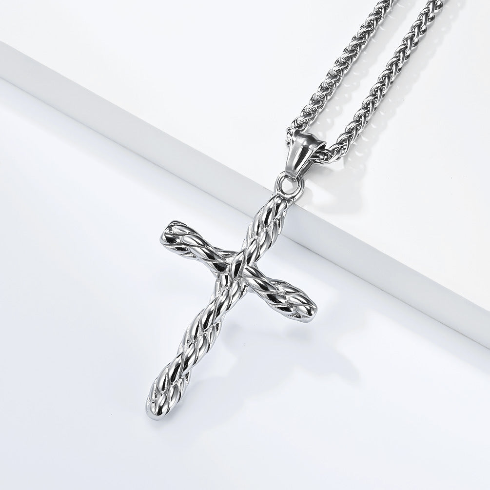 Steel Necklace – Vintage Cross Pendant for Everyday Style