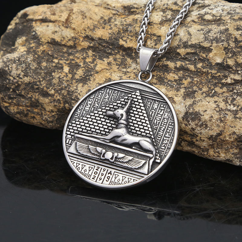 Stainless Steel Dog Pendant Necklace for Men's Trendy Style