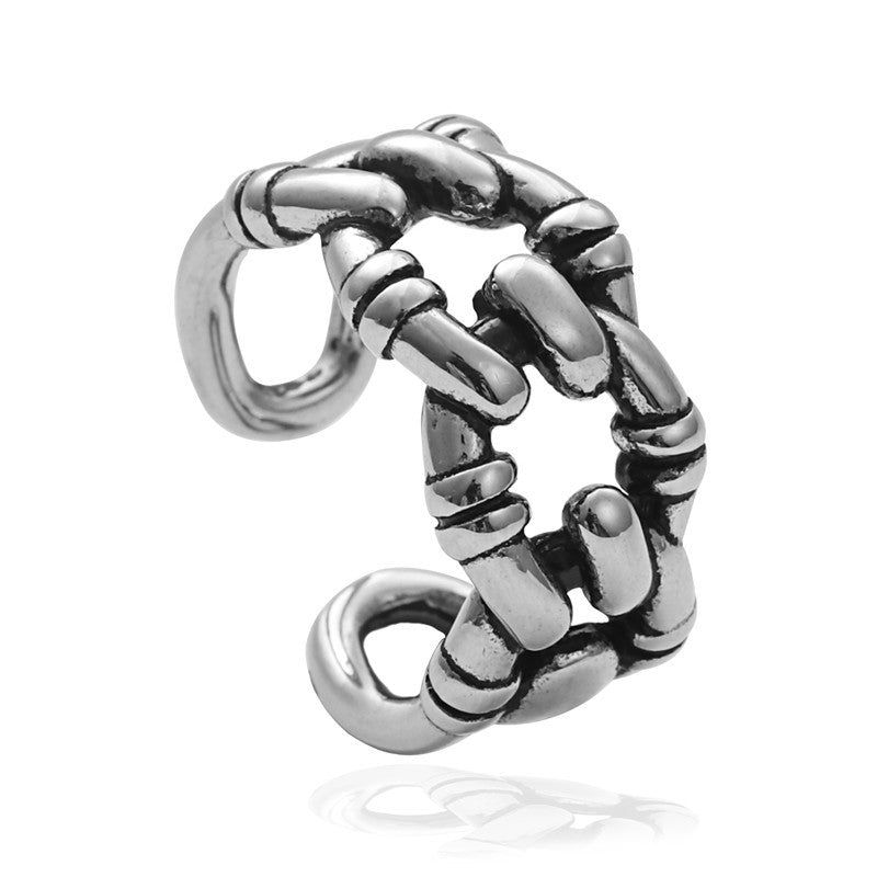 Titanium Steel Buckle Ring for Men - Retro Trendy Stainless Steel Accessory