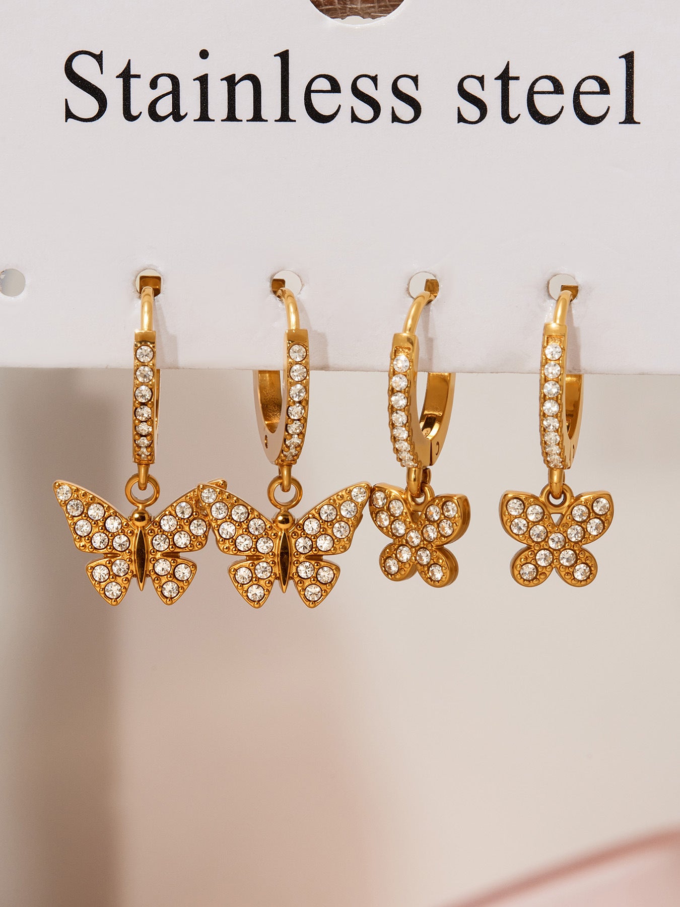 Planderful Zircon Earrings Butterfly Pendant For Fairy Fans