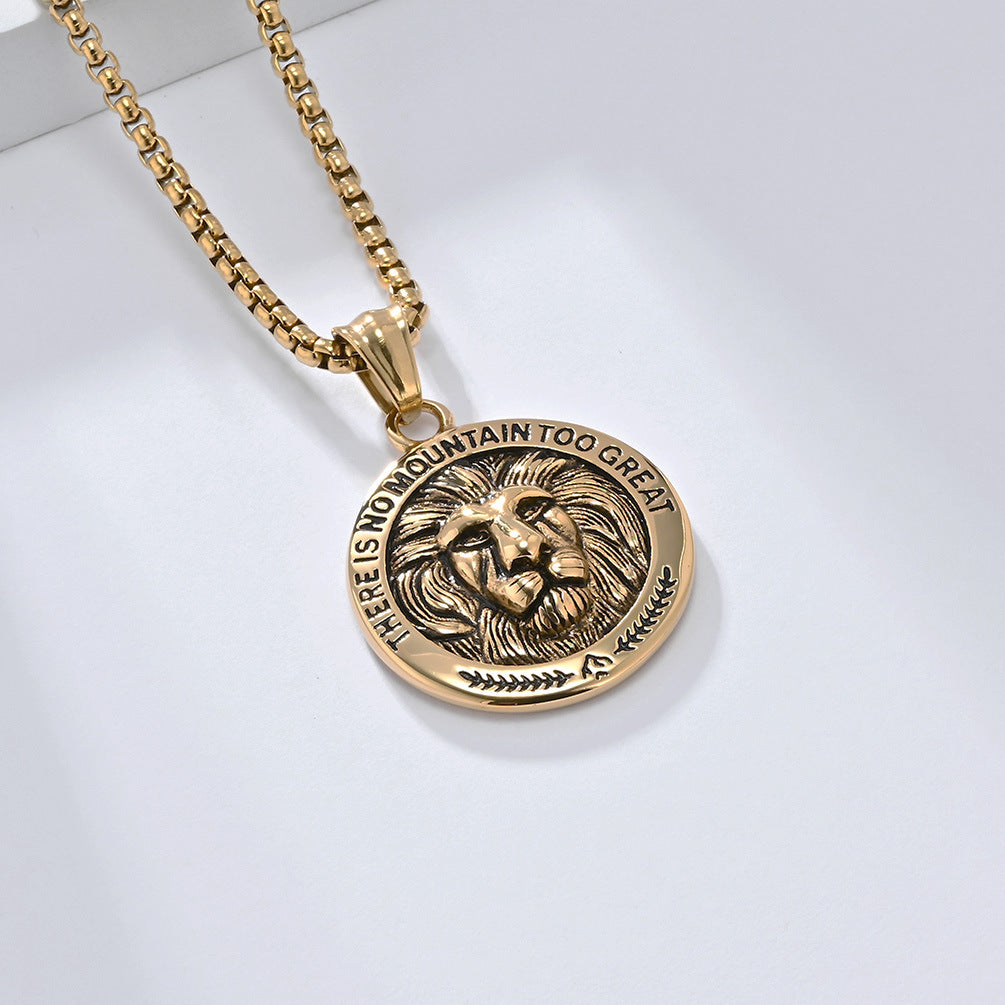 Cross-Border European and American Hip-Hop Lion Head Necklace