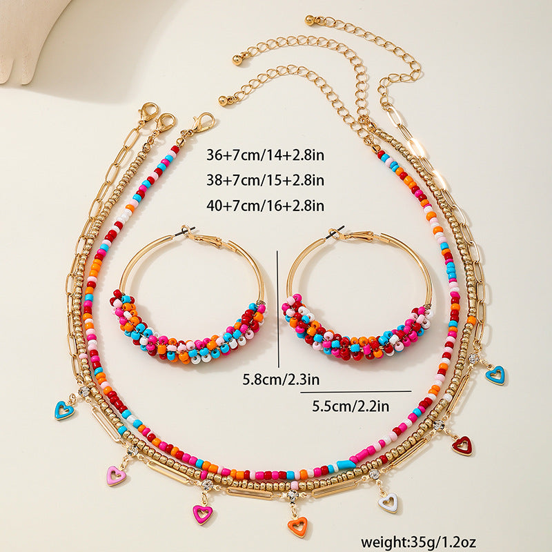Multicolored Glass Bead Summer Jewelry Set by Planderful