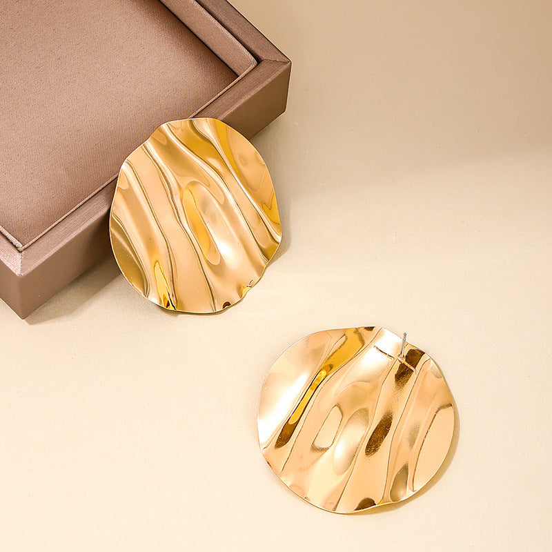 Exaggerated Retro Metal Earrings from Vienna Verve Collection