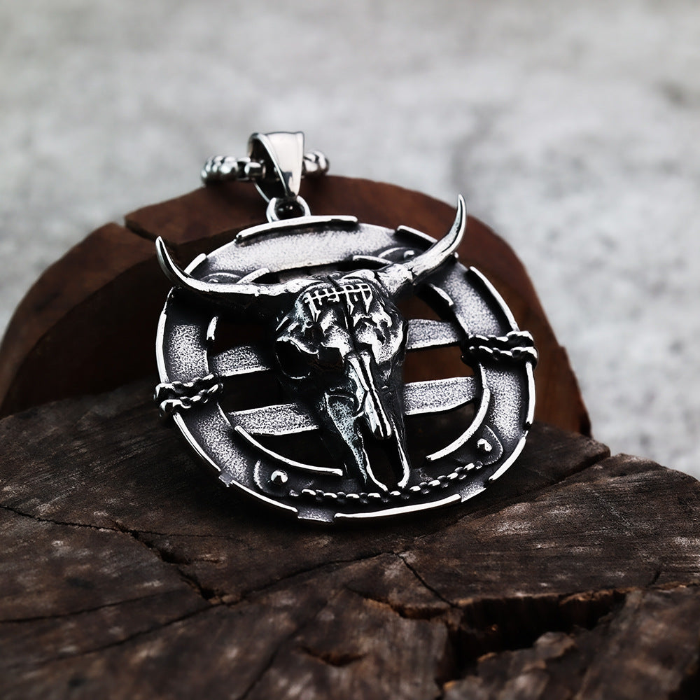Vintage Skull Stainless Steel Men's Pendant Necklace