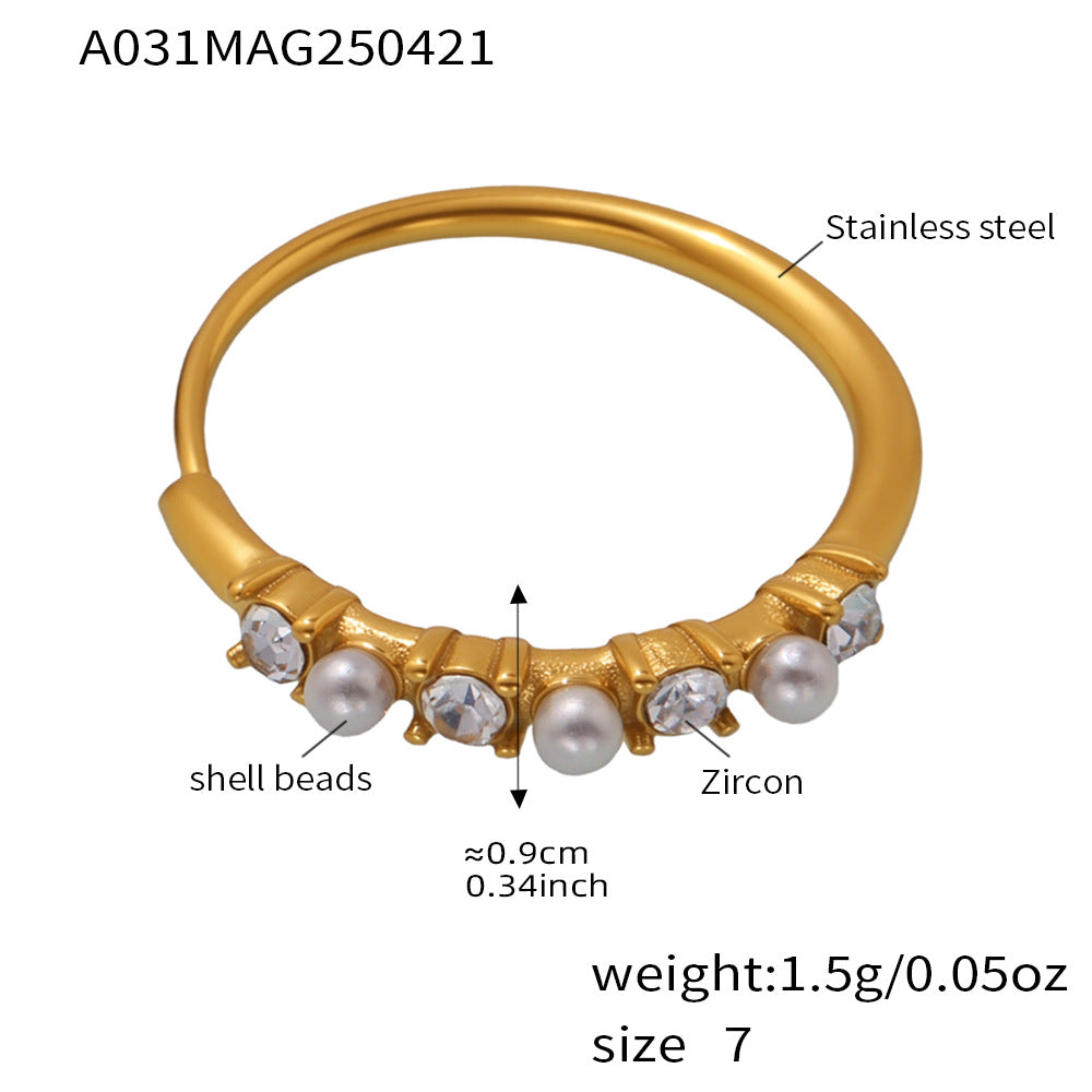 Planderful Unisex Stainless Zircon Ring Fade Resistant