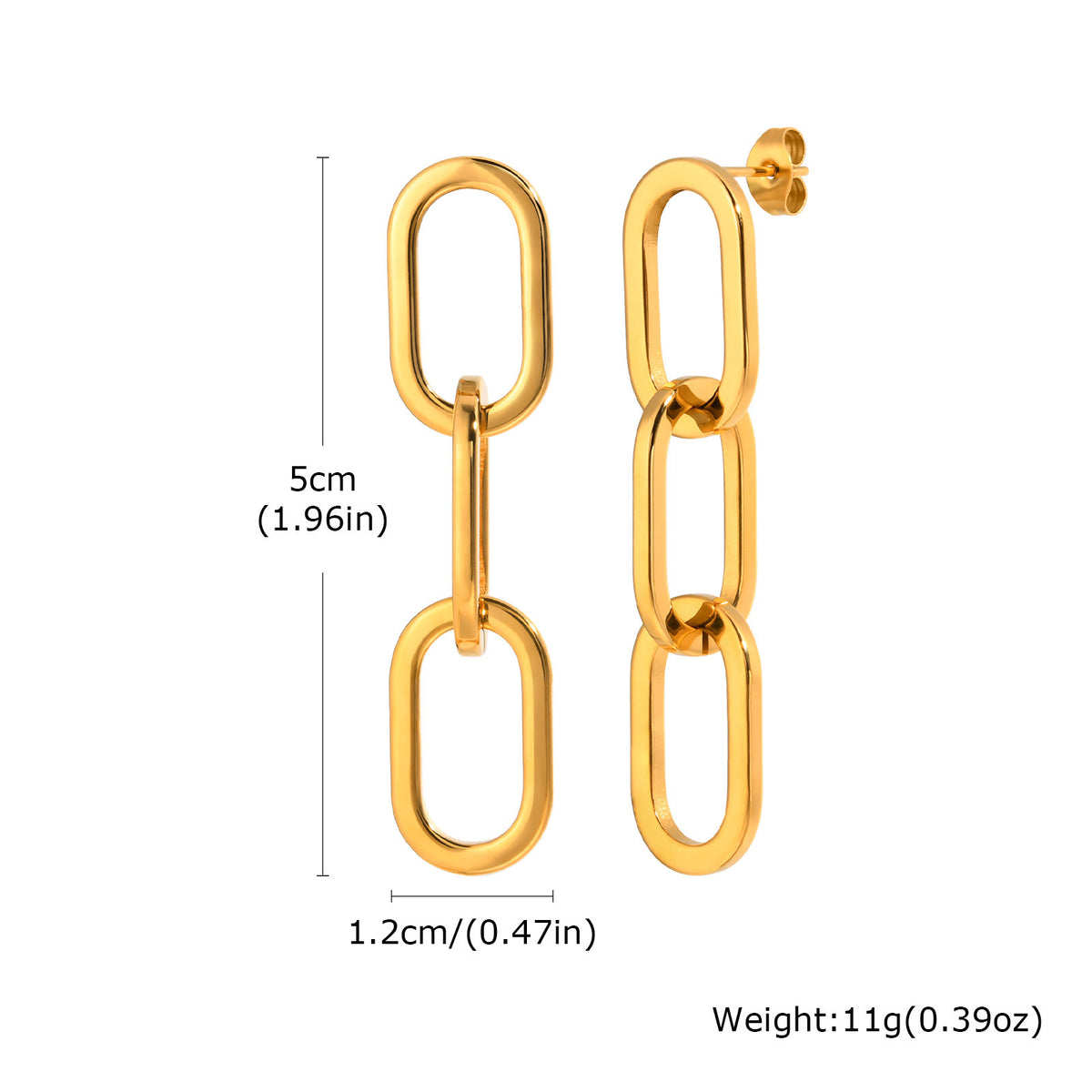 Stainless Steel Gold-Plated Earrings