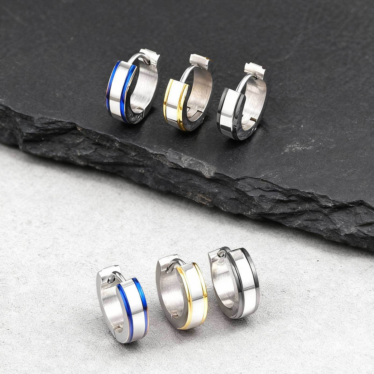 Stainless Steel Single Earrings — Three Colors