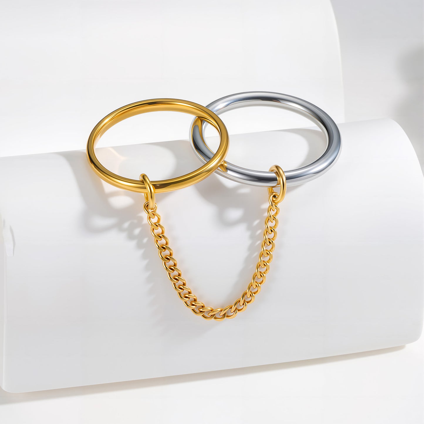 Planderful Titanium Steel Chain Stacked Ring For Men