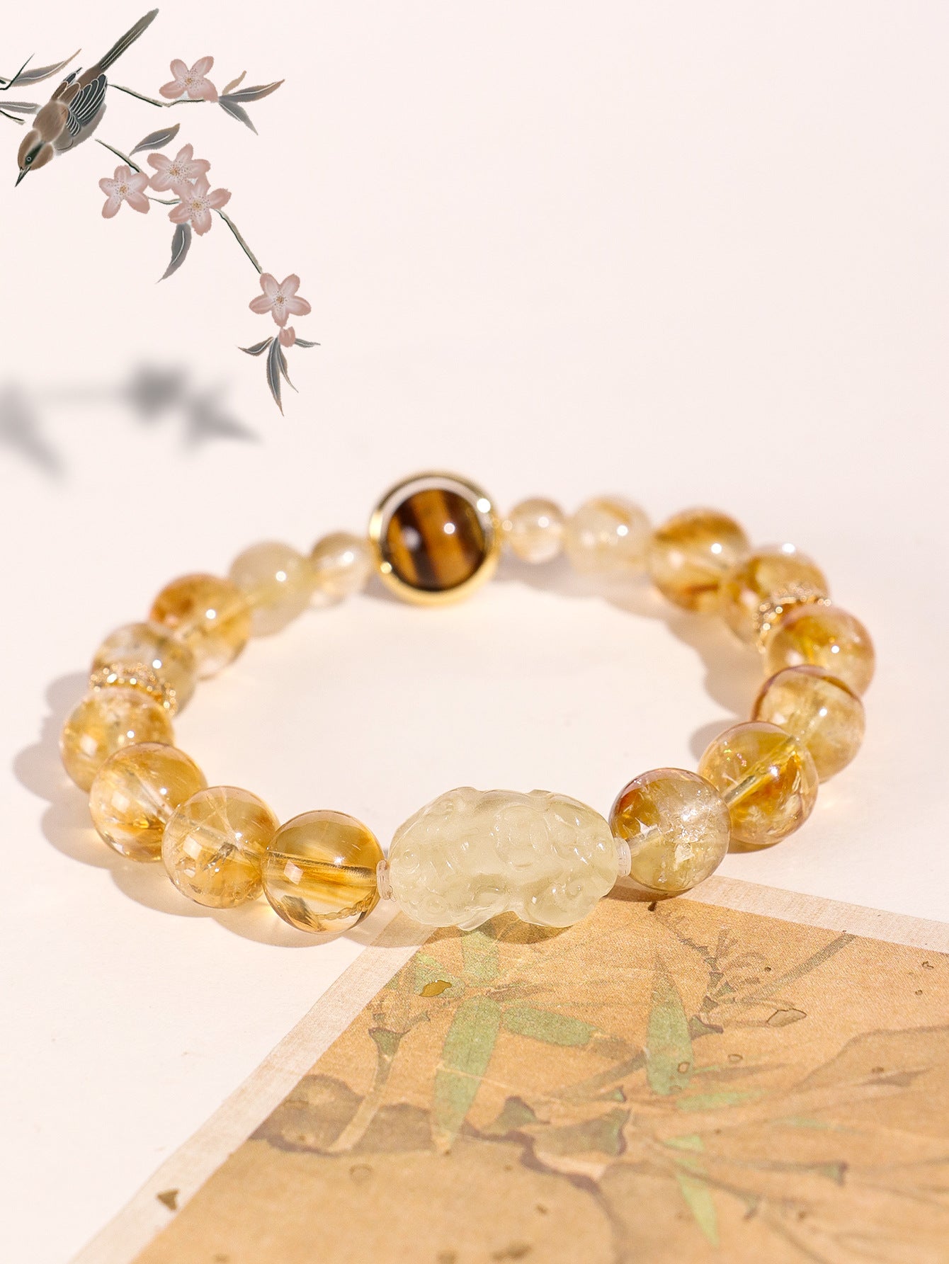 Planderful Fortune's Favor Bracelet – High-End Tiger's Eye and Lemon Crystal Design