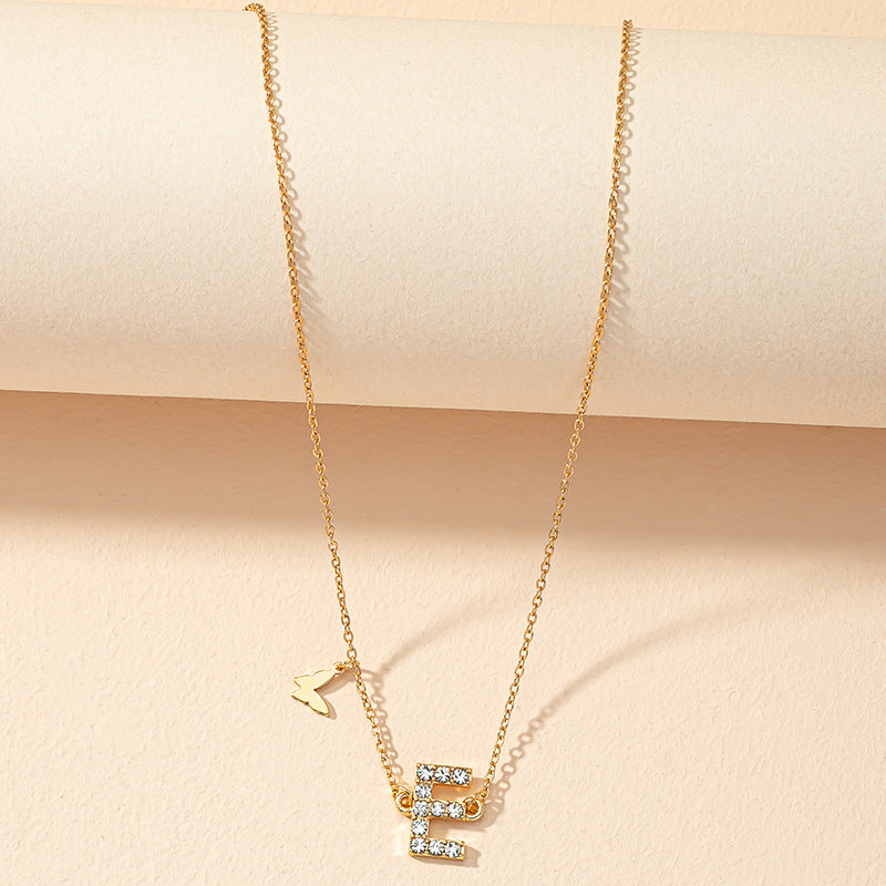 Exquisite Micro-Inlaid Butterfly Pendant Necklace with Unique Chain