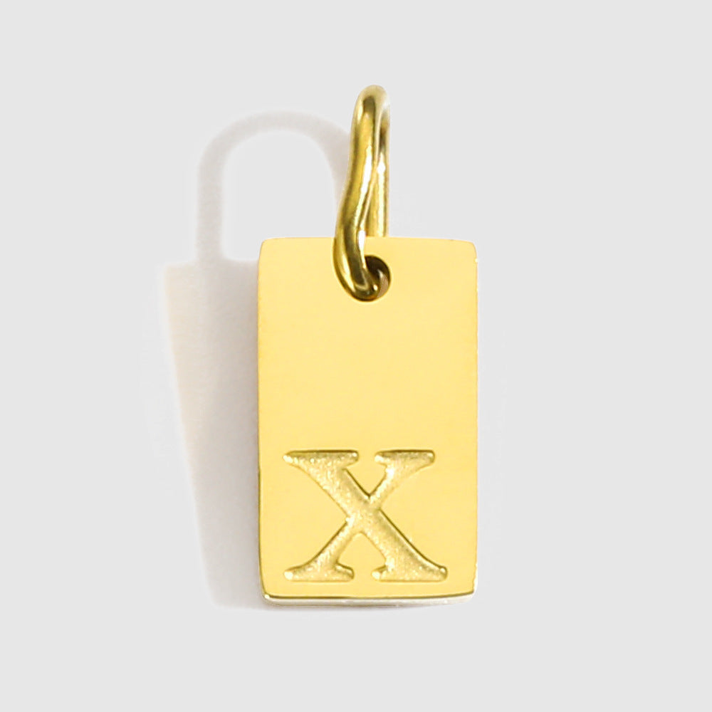 Planderful Jewelry Alphabet Necklace Gold Plated Stainless Steel