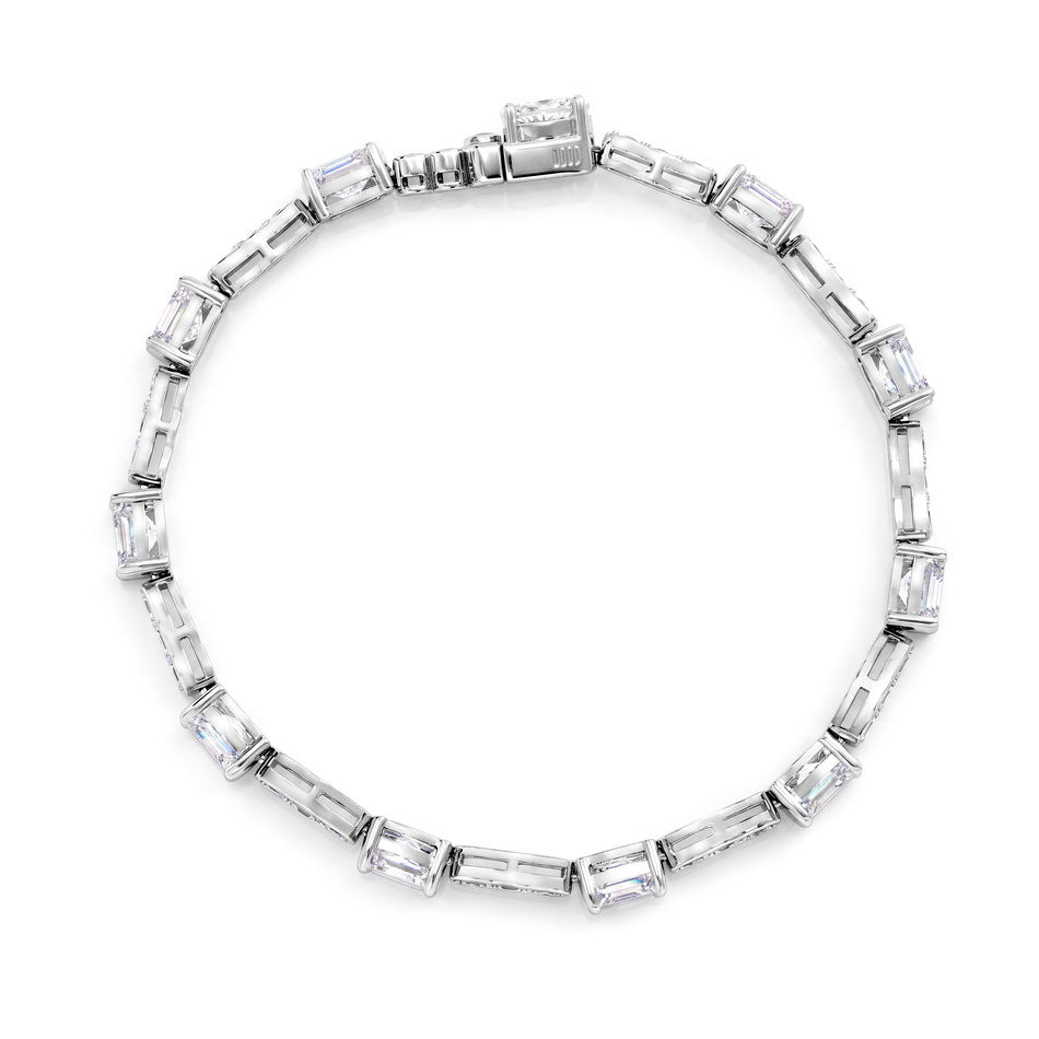 S925 Sterling Silver Moissanite Oval Bracelet