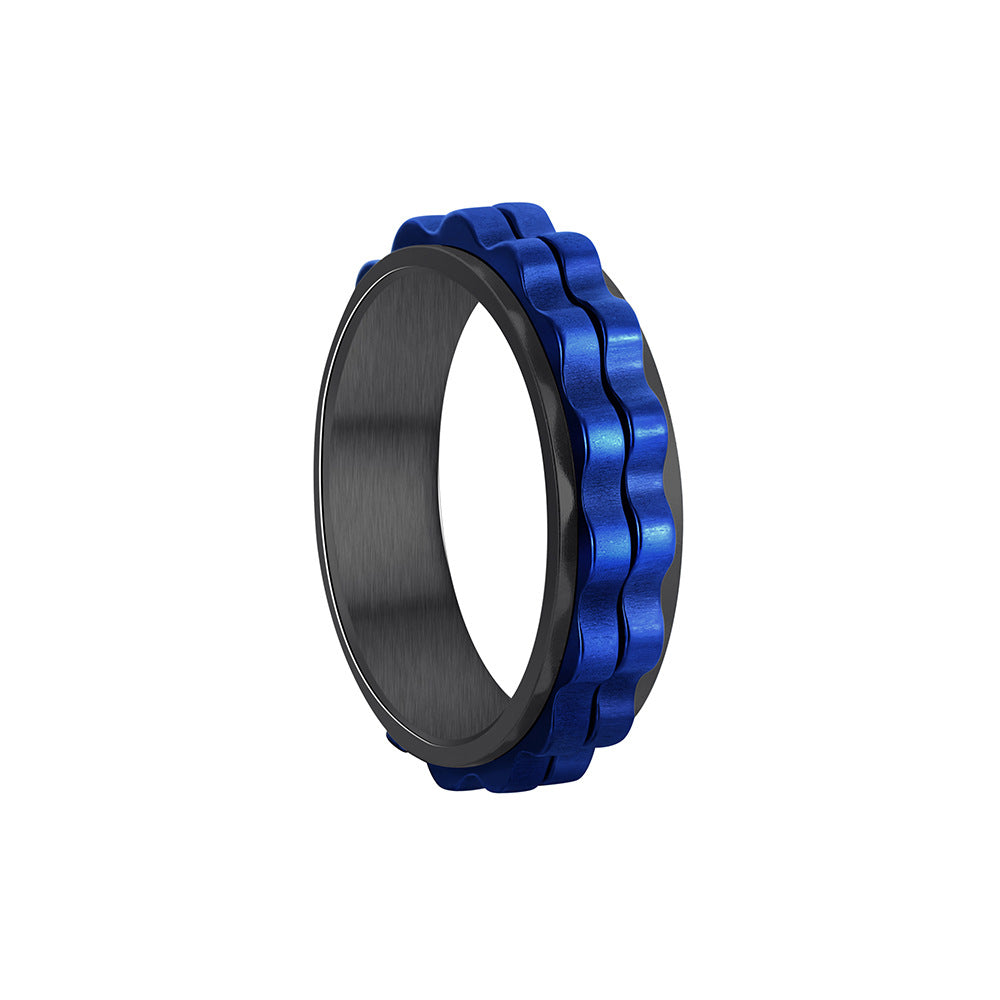Planderful 6mm Titanium Steel Gear Ring Rotating Pressure Relief For Unisex Hands Everyday Genie