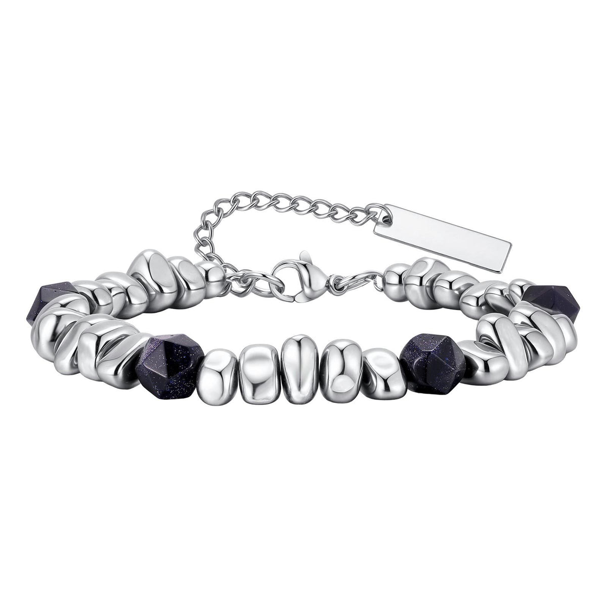Natural Stone Stainless Steel Bracelet for Men