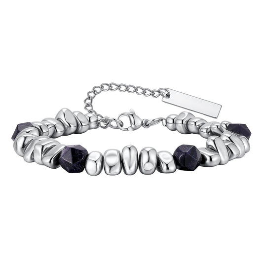 Natural Stone Stainless Steel Bracelet for Men