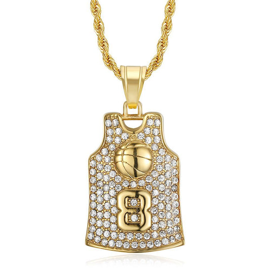 Steel Necklace – Statement Basketball Jersey Pendant For Men And Women Ideal Gift