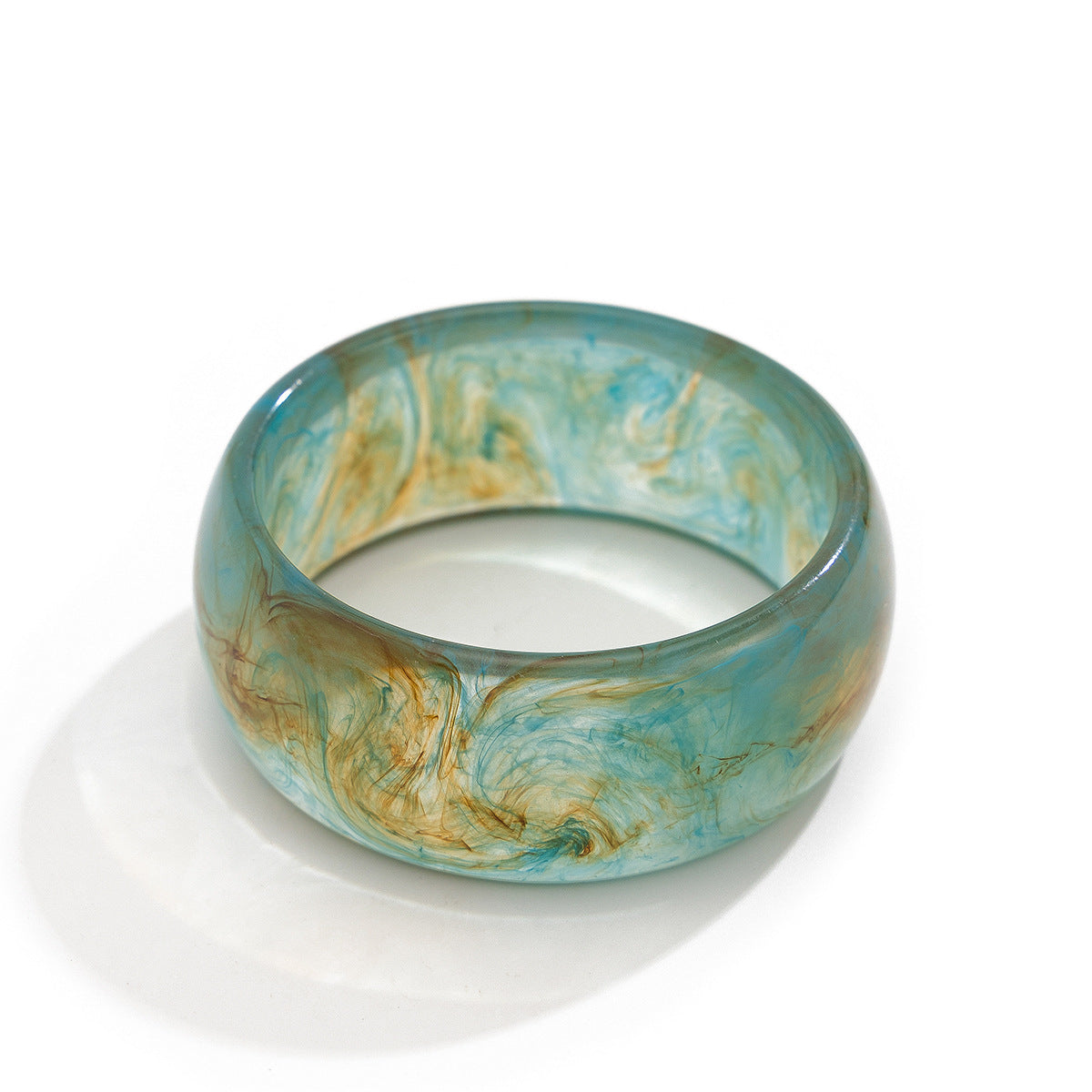 Planderful Vienna Verve Translucent Acrylic Wide Bracelet For Women With Irregular Round Statement Design