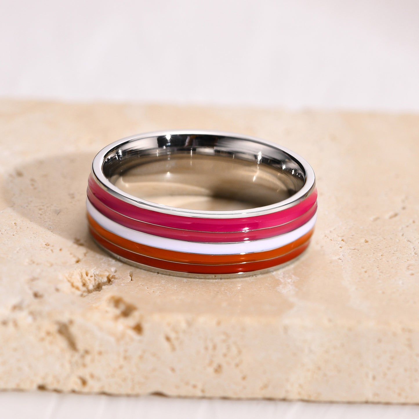 Colorful Titanium Steel Bunting Rings For Men Planderful