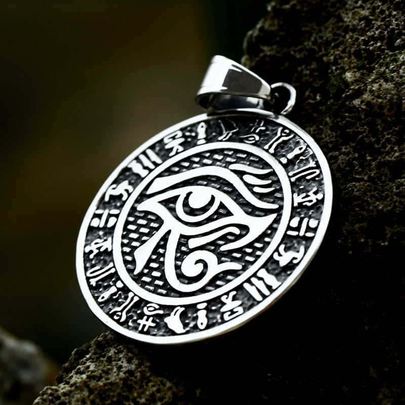 Retro Egyptian Pharaoh's Eye Titanium Steel Pendant for Men - Wholesale Fashion Jewelry