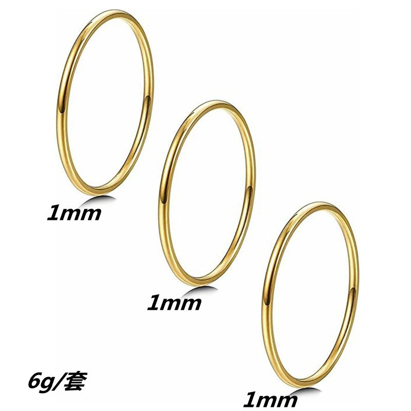 Planderful Everyday Genie Unisex 1mm Inner Outer Arc Thin Ring Minimalist Jewelry For All