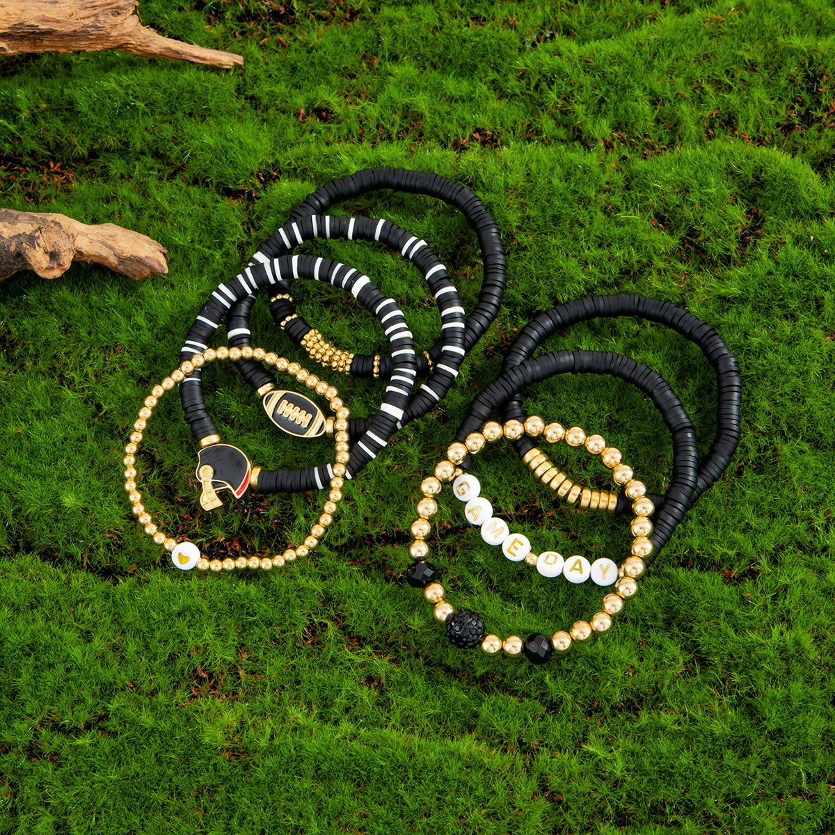 Planderful Football Bracelet Set Vienna Verve Game Day Jewelry For Women Bold Colorful Drip Statement
